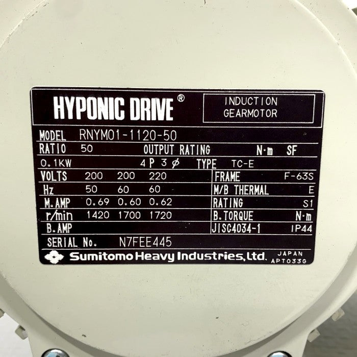 住友重機械工業　ハイポニック減速機　RNYM01-1120-50