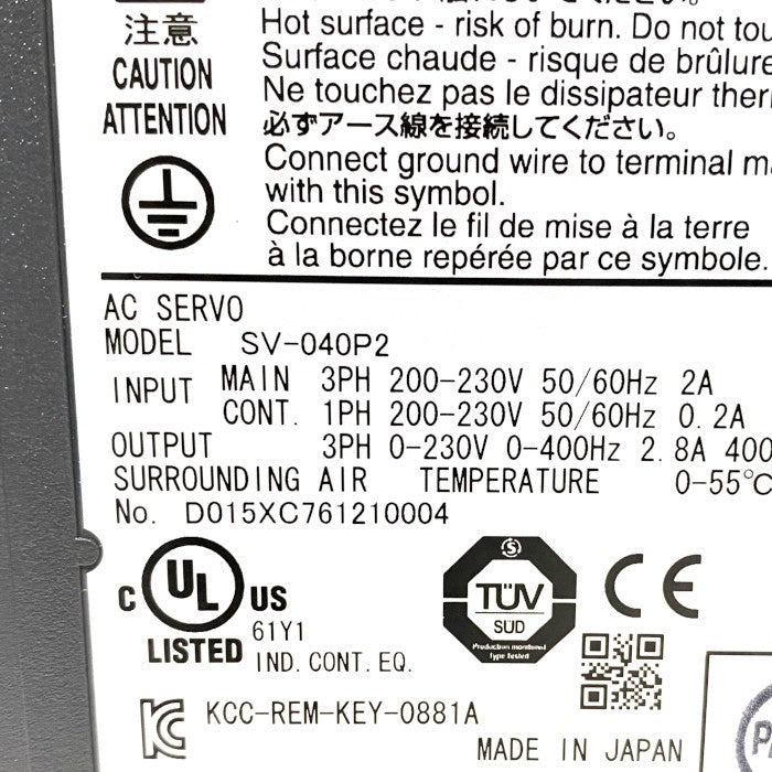 キーエンス　ACサーボシステム　SV-040P2
