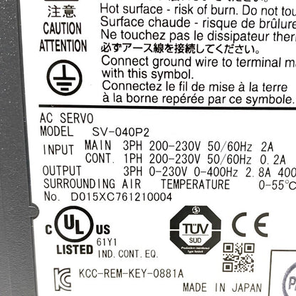 キーエンス　ACサーボシステム　SV-040P2