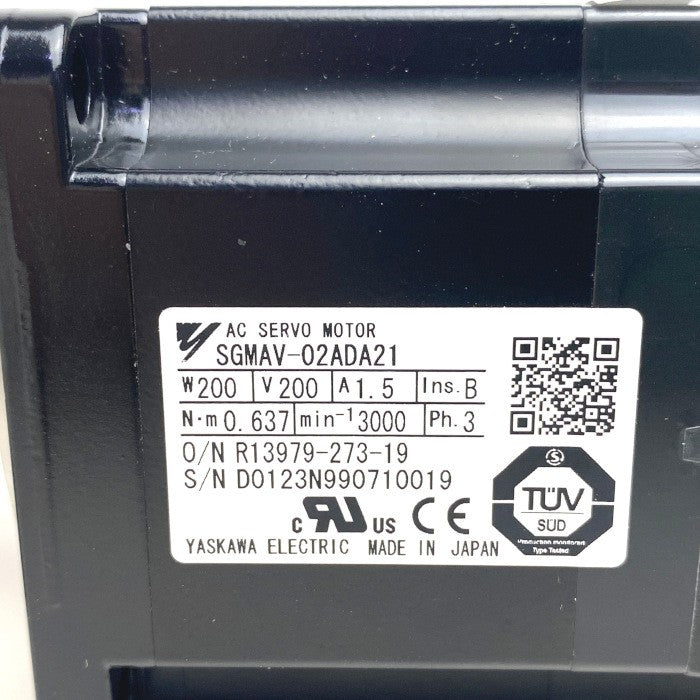 YASUKAWA　回転型サーボモータ 箱有　SGMAV-02ADA21