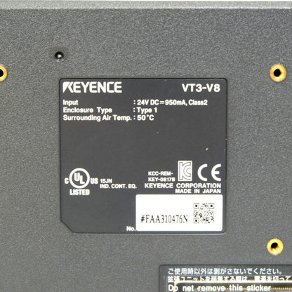 キーエンス　8型 VGA TFTカラー タッチパネル　VT3-V8
