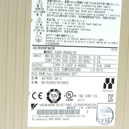 安川電機　サーボパック　SGDV-R90A21B