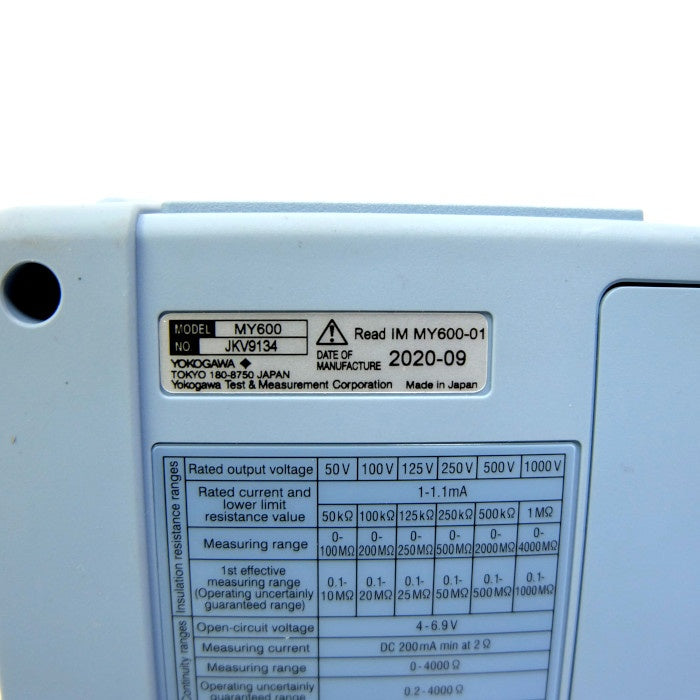 横河電機　ディジタル絶縁抵抗器　MY600