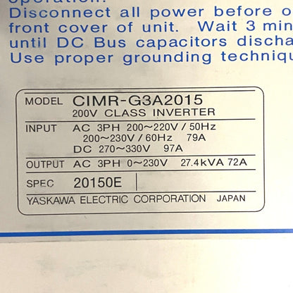 安川電機　バリスピード（インバーター）　CIMR-G3A2015