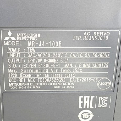 三菱電機　サーボアンプ　MR-J4-100B