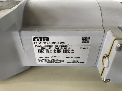 GTR（ニッセイ）　ギアモータ　HFV-15R-30-S25