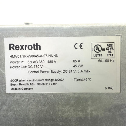 Rexroth　パワーサプライモジュール　HMV01.1R-W0045-A-07-NNNN
