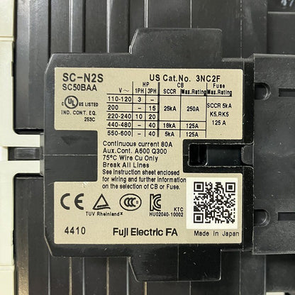 富士電機　電磁接触器　SC-N2S（コイル電圧100V）　2個セット