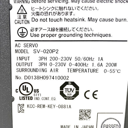 キーエンス　ACサーボアンプ　SV-020P2
