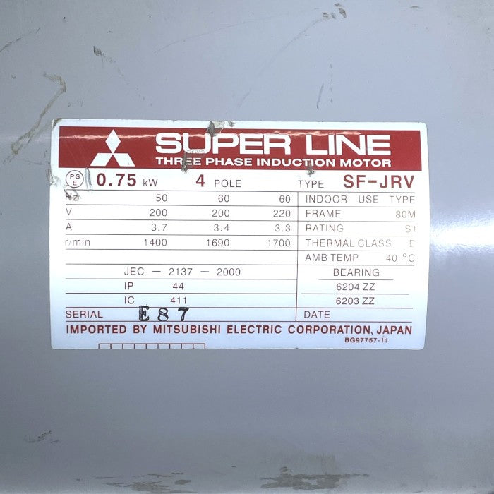 三菱電機　モーター　SF-JRV　0.75kw