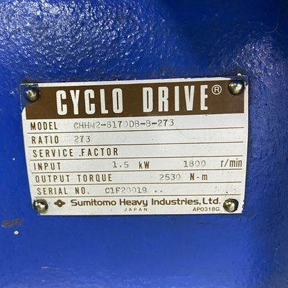 住友重機械工業　サイクロ減速機　CHHM2-6170DB-B-273(1.5KW 200V FB)