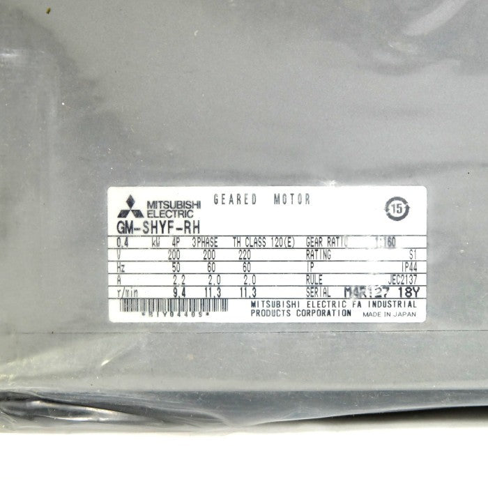三菱電機　ギヤードモーター　GM-SHYF-RH 0.4KW 200V 1:160