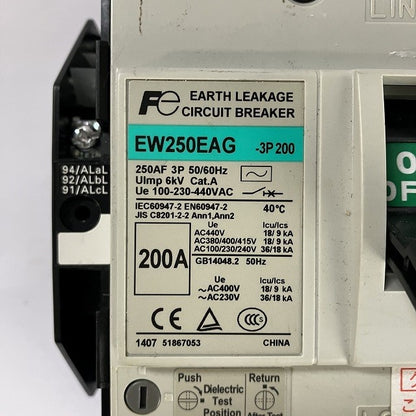 富士電機　ブレーカー　EW250EAG　3P　250A