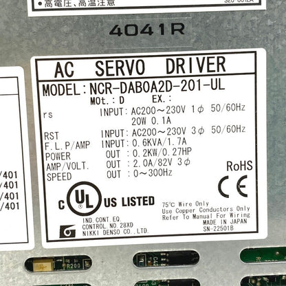 CKD日機電装　 AC サーボ ドライバー　NCR-DAB0A2D-201-UL