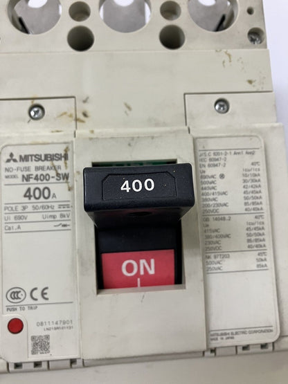 三菱電機　ノーヒューズ遮断器　ブレーカ　NF400-SW　400A　3P