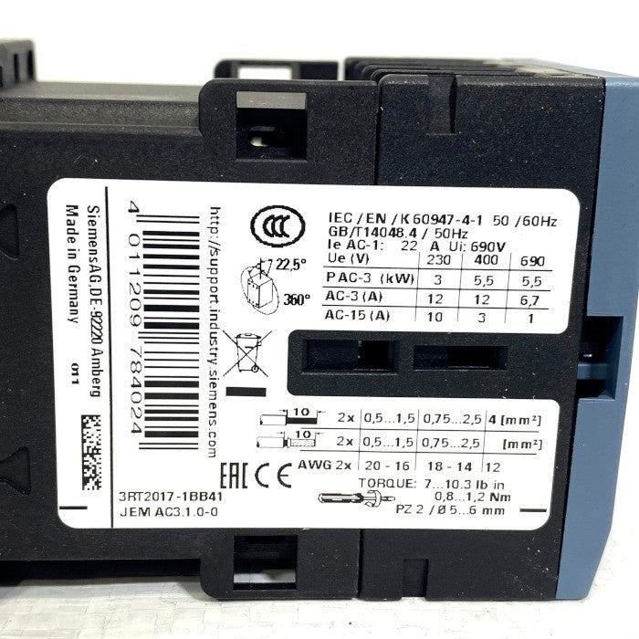 SIEMENS　接触器　3RT2017-1BB41
