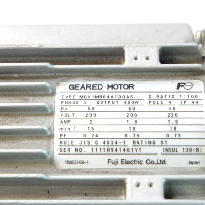 富士電機　減速機　MGX1MB04A100AS