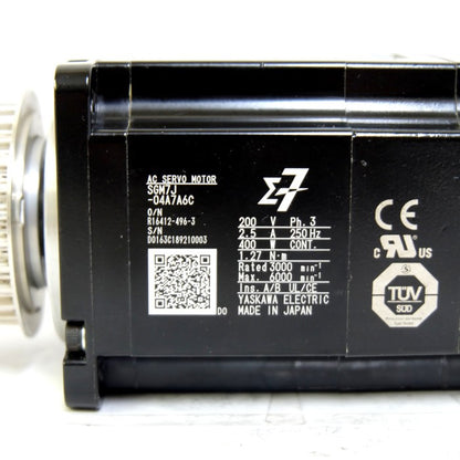 安川電機　Σ7 ﾓｰﾀ 400W ABS ｷｰ付 BR付　SGM7J-04A7A6C