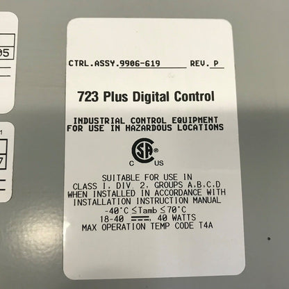 WOODWARD　コントローラ　723 PLUS DIGITAL CONTROL　9906-619