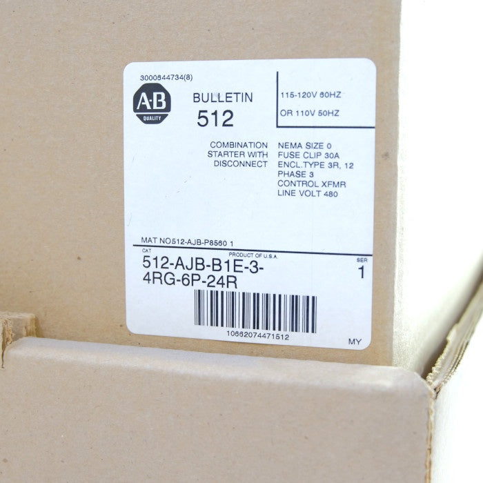 Allen-Bradley　モータースターターコントロール　512-AJB-A2E-3-4RG-6P-24R