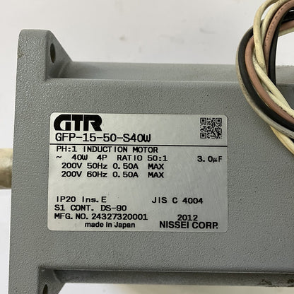 GTR（ニッセイ）　スピードコントロールモーター　GFP-15-50-S40W