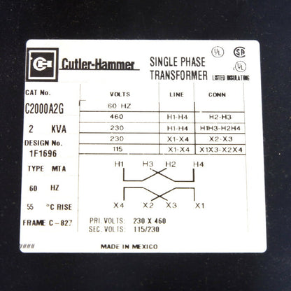 Cutler-Hammer　トランスフォーマー　C2000A2G
