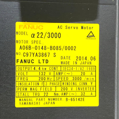 ファナック　サーボモーター　A06B-0148-B085/0002