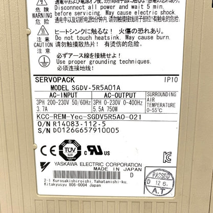 安川電機　サーボパック　SGDV-5R5A01A