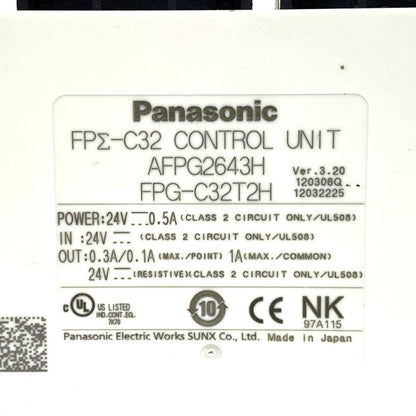 Panasonic　コントロールユニット　AFPG2643H
