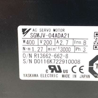 YASUKAWA　回転型サーボモータ　SGMJV-04ADA21