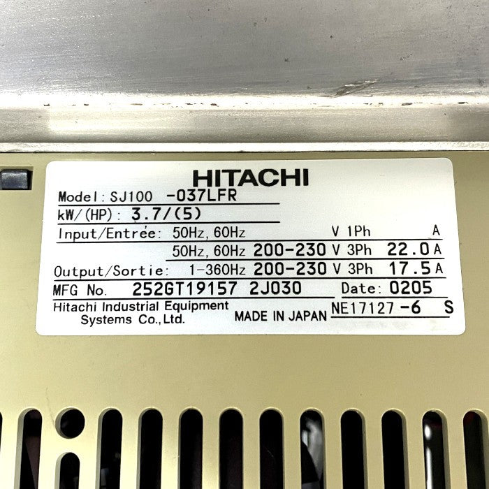 HITACHI　インバーター　SJ100-037LFR