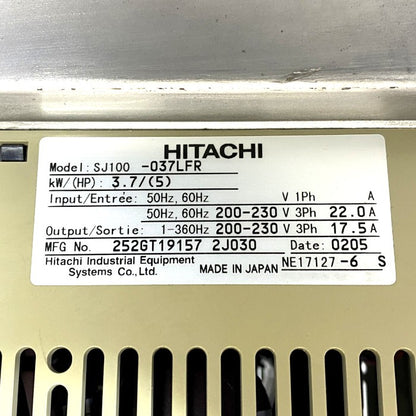 HITACHI　インバーター　SJ100-037LFR