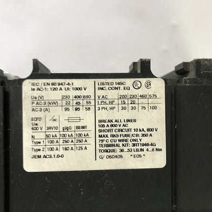 SIEMENS　電磁接触器　3RT1046-1BB44（SO　AC3　DC24　2NO＋2NC）