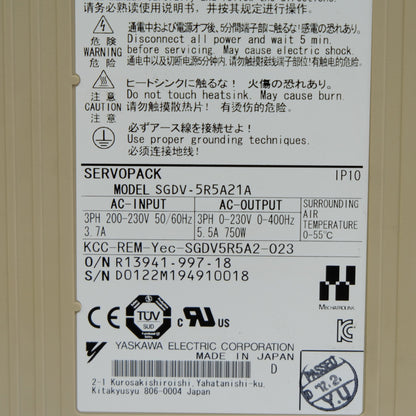 安川電機　サーボパック　SGD7S-5R5A21A