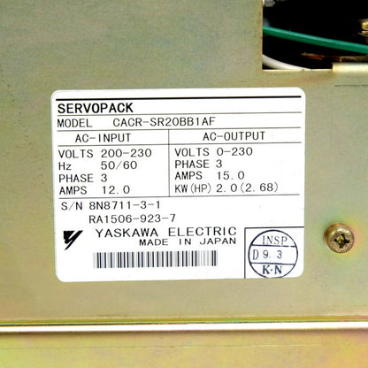 安川電機　サーボパック　CACR-SR20BB1AF