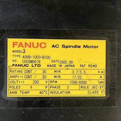 FANUC　サーボモーター　A06B-1003-B100