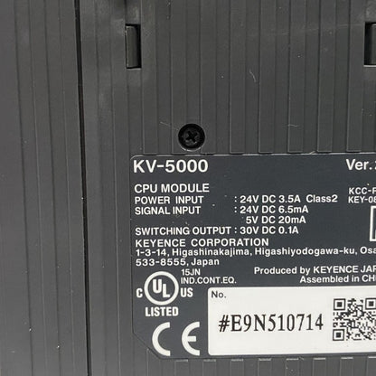 キーエンス　CPUユニット　KV-5000