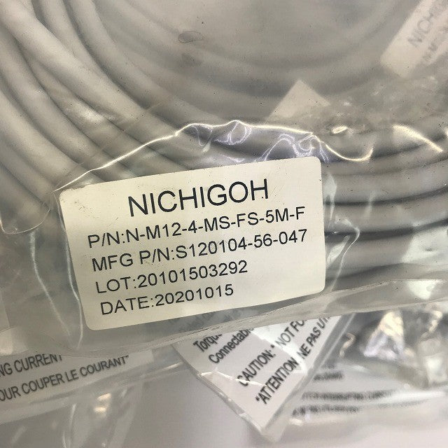 NICHIGO　日合通信電線株式会社　M12 防水コネクタケーブル N-M12-4-MS-FS-5M-F　２４本セット