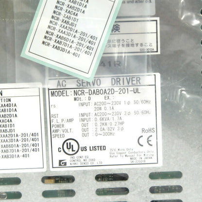 CKD日機電装　ACサーボドライバー　NCR-DAB0A2D-201-UL