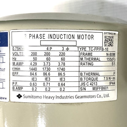 住友重機械工業　アルタックスＮＥＯ減速機　CNHM1-5117-EP-B-87-J2NTLA