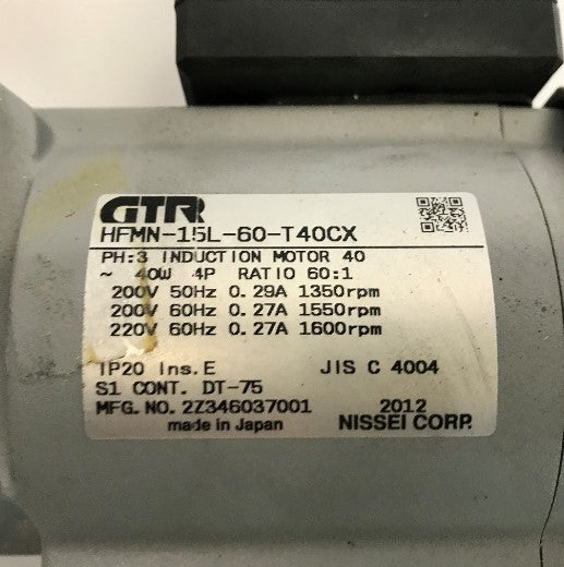 GTR　モーター　HFMN-15L-60-T40CX