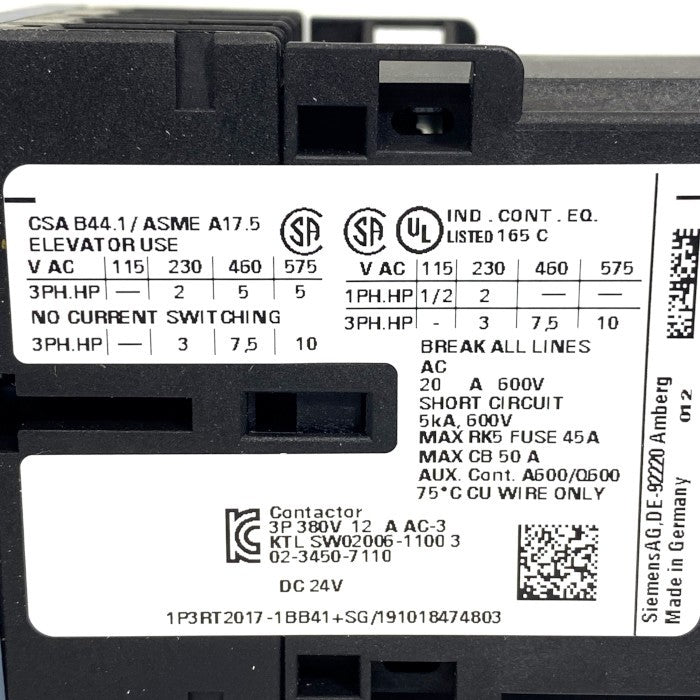 SIEMENS　接触器　3RT2017-1BB41