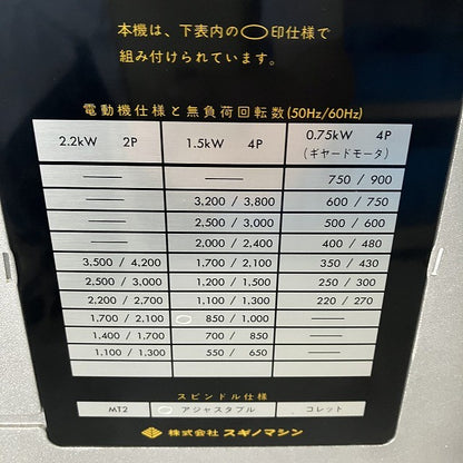 スギノマシン　ドリリングユニット　セルフィーダ　ES-6-2408ST