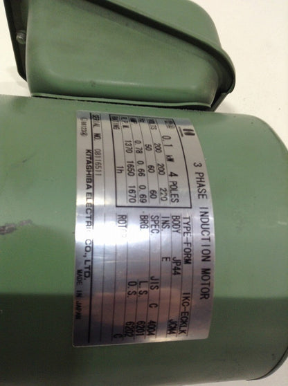 北芝電機　モーター　IKC-ECKLK　200V　0.1KW　4POLE