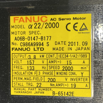 ファナック　ACサーボモータ　A06B-0147-B177