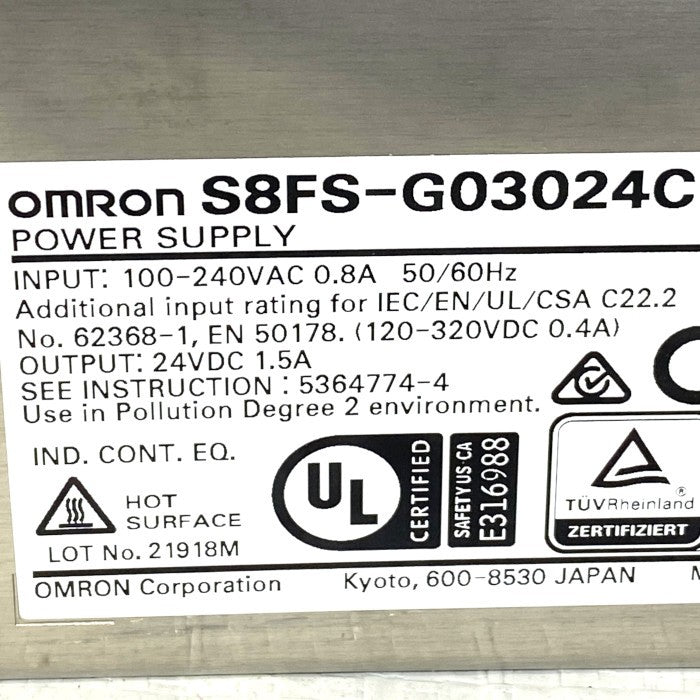 オムロン　パワーサプライ　S8FS-G03024C