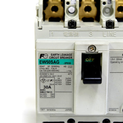 富士電機機器制御　漏電ブレーカー　EW50SAG-3P030 4B